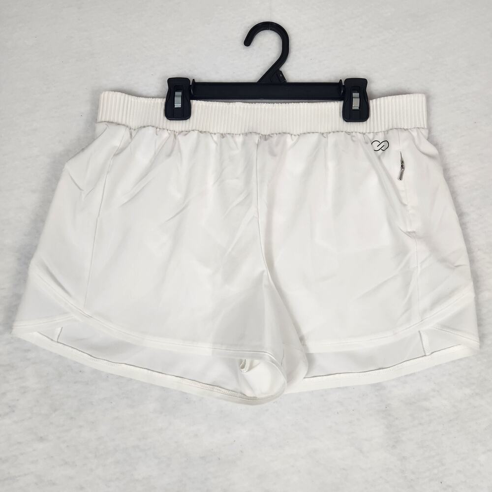 Calla Shorts Womens White Pockets Elastic Waist Lined Running Gym Size Medium